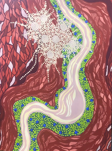 Stones Spray - Original Painting on Cotton Rag Paper (Unframed) SOLD