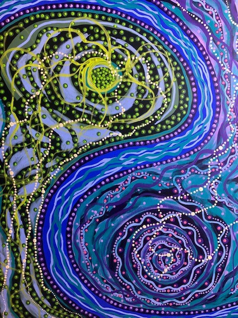 2 Water Sisters - Original Painting on Frame SOLD