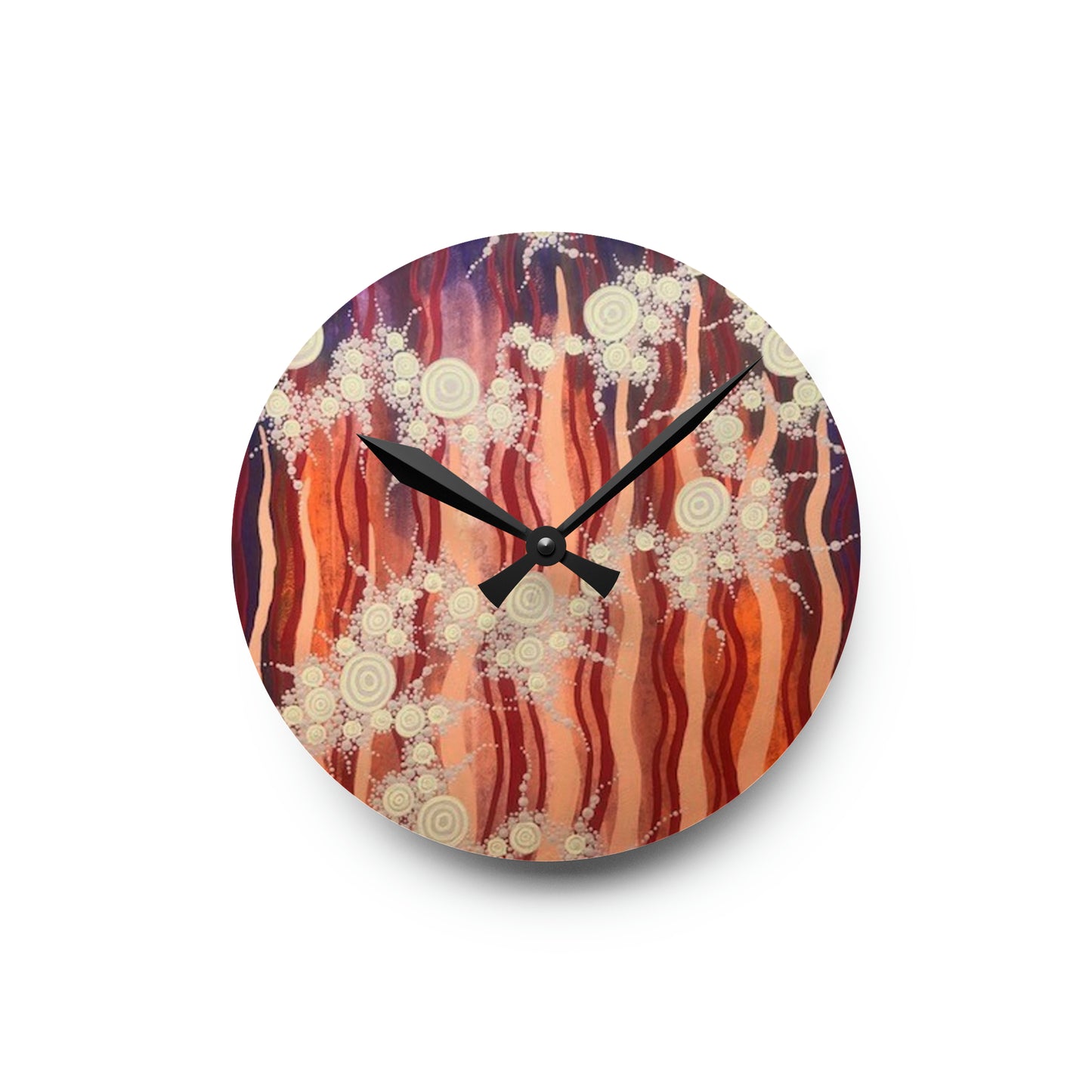 Fire and Stone - Acrylic Wall Clock