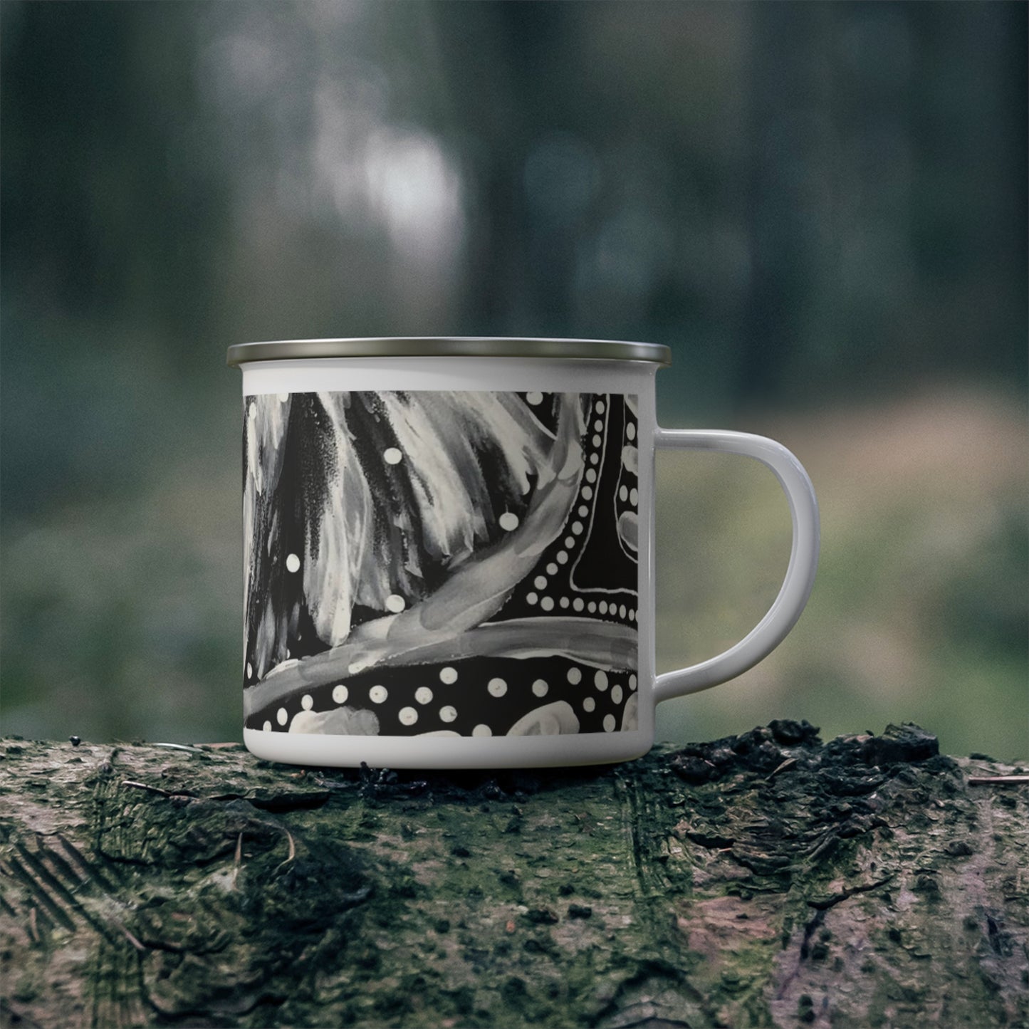 White Chalk on Country Enamel Camping Mug