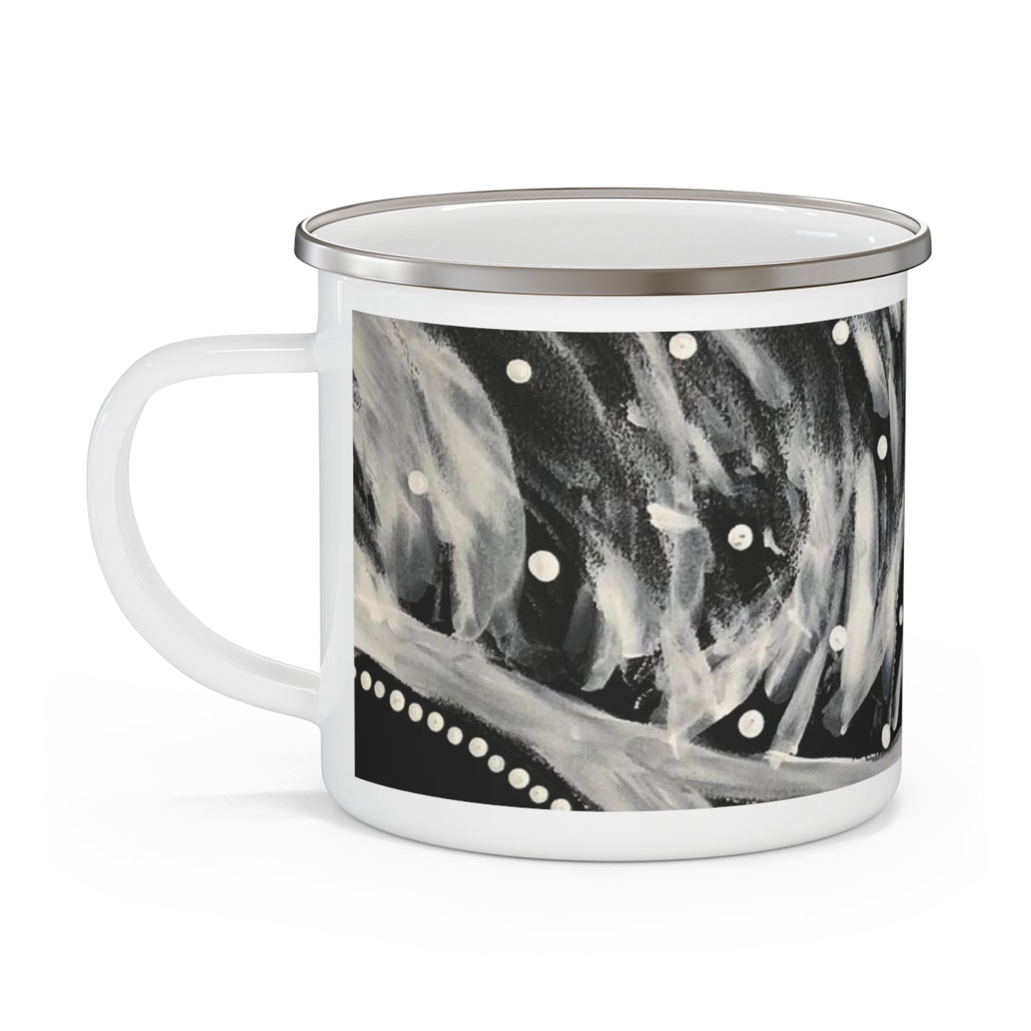 White Chalk on Country Enamel Camping Mug