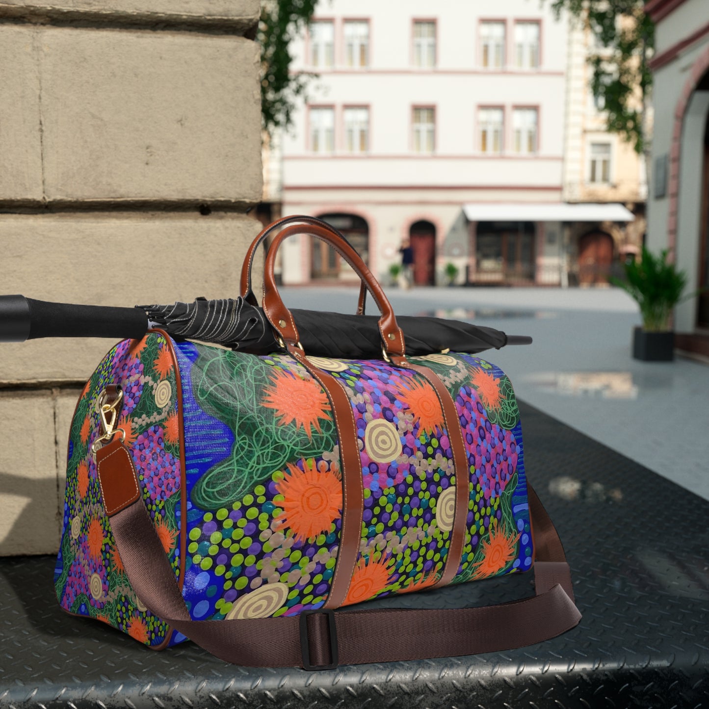 Flowers and Stones - Waterproof Travel Bag