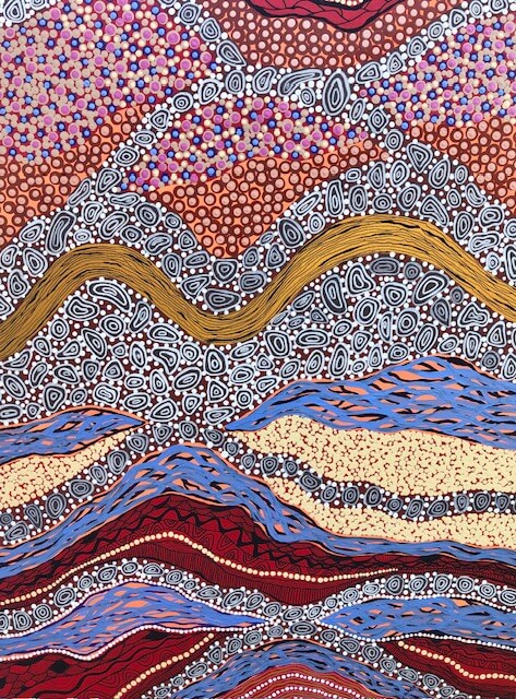 Stones and Country Contours - Original Painting on Canvas Frame 102cm x 76.2cm